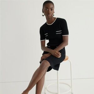 J Crew Cable Knit Dress with White Accents